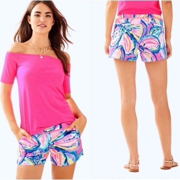 Lilly Pulitzer Pants - Lilly Pulitzer Adie Pink Sunset 4” Shorts